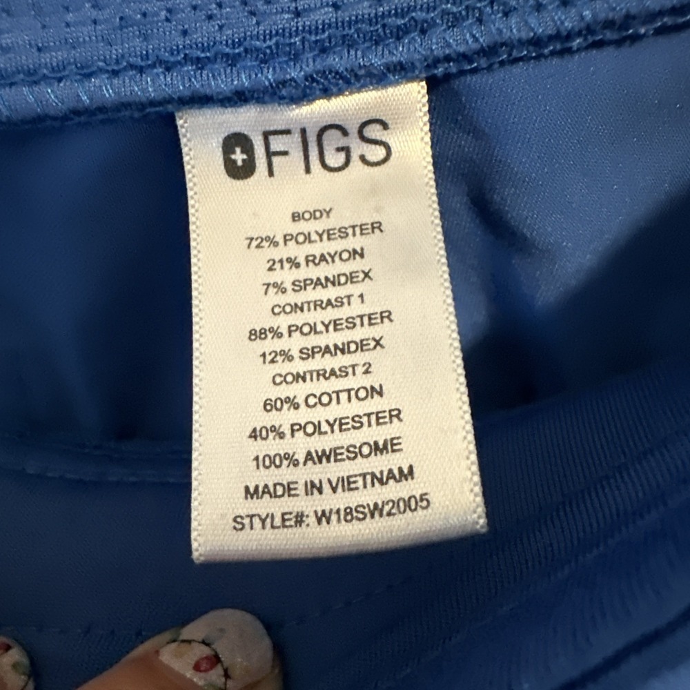 FIGS Women's Medium Blue Scrub Jogger Pants Cuff Bottom - Picture 4 of 9